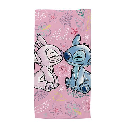Serviette rose Stitch - Lilo & Stitch