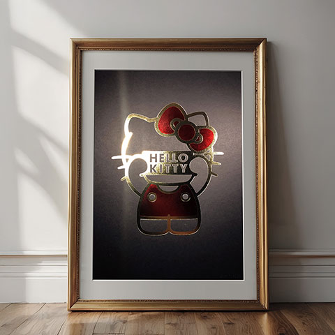 Affiche de collection - Sign or et rouge - Hello Kitty