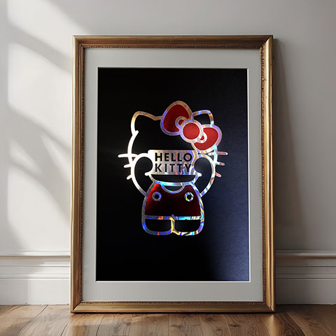 Affiche de collection - Sign holo - Hello Kitty