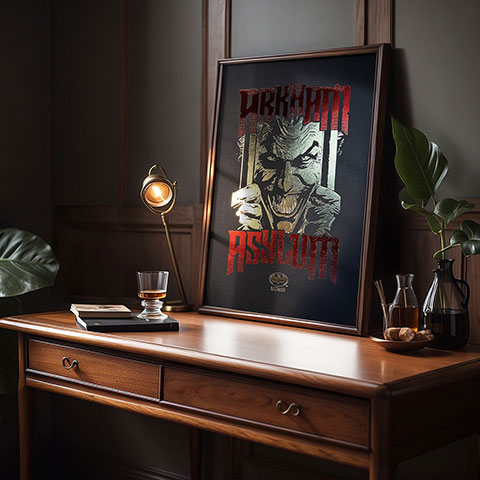 Affiche de collection - JOKER ARKHAM ASYLUM OR - Batman