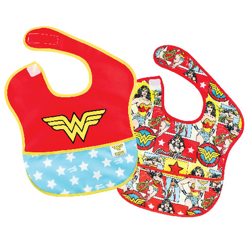 Pack de 2 super-bavoirs imperméables Wonder Woman
