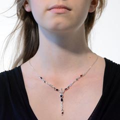 Etincelle - collier argent 925ème et grenat