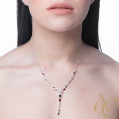 Etincelle - collier argent 925ème et grenat