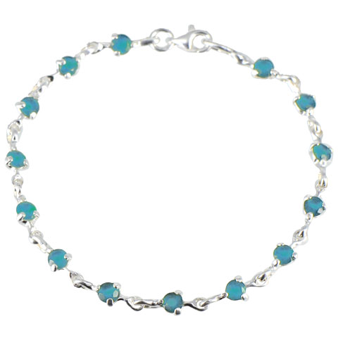 Charme - bracelet argent 925ème et oxyde de zirconium bleu
