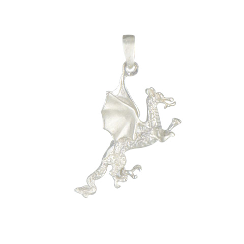 Dragon blanc - pendentif argent 925ème