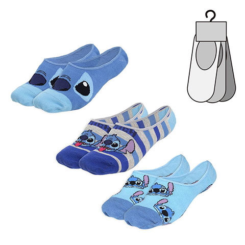 Lot 3 paires de chaussettes courtes Stitch - Lilo et Stitch