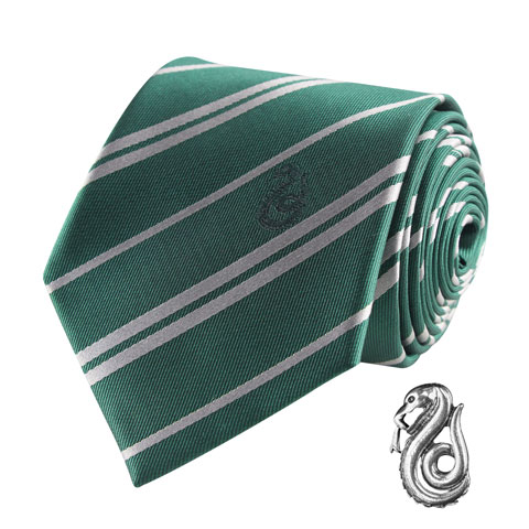Cravate Deluxe Serpentard avec pin’s - Harry Potter