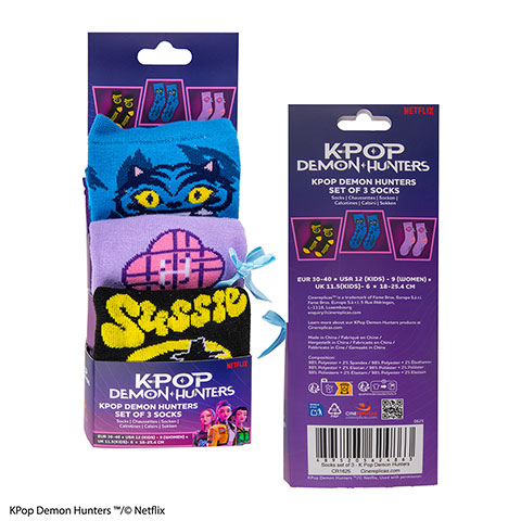 Lot 3 paires de chaussettes - Saja Boys - KPop Demon Hunters