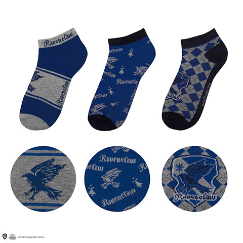 Lot de 3 paires de chaussettes courtes Serdaigle - Harry Potter