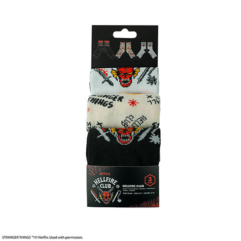 Set 3 paires de chaussettes Hellfire Club - Stranger Things