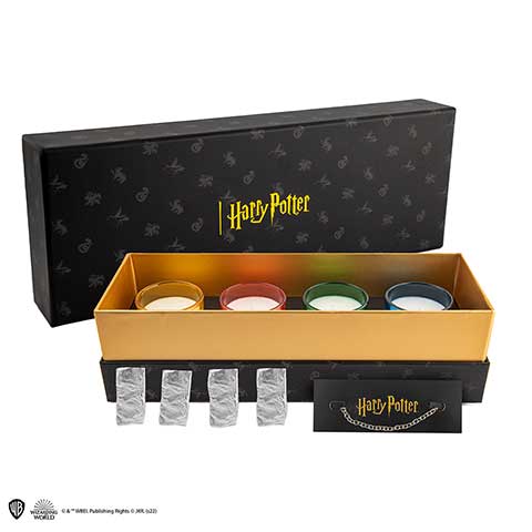 Lot 4 bougies et Charms des 4 Maisons et bracelet - Harry Potter