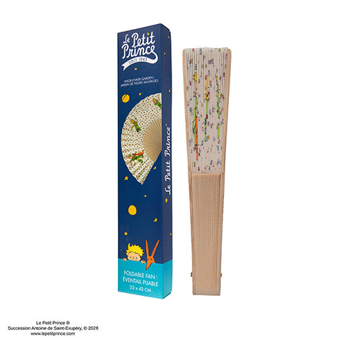 Éventail pliable – Jardin de fleurs sauvages – Le Petit Prince