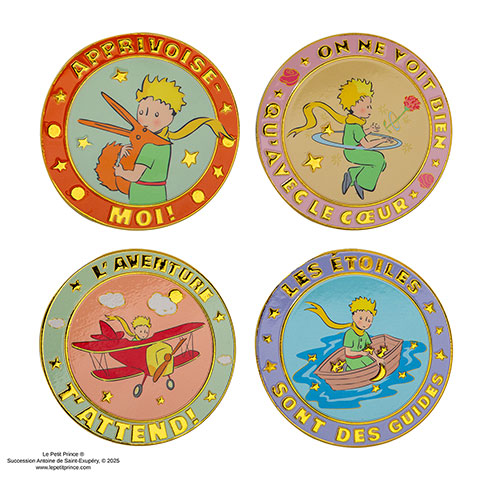 Lot de 4 sous-verres en céramique et support métal - Le Petit Prince