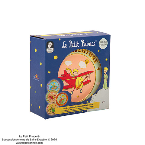 Lot de 4 sous-verres en céramique et support métal - Le Petit Prince