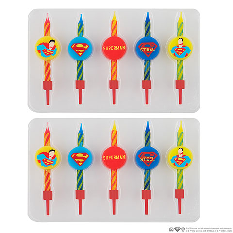 Lot de 10 bougies Anniversaire Logo Superman - DC Comics