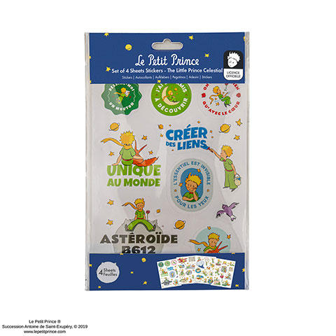 4 feuilles de Stickers Céleste - Le Petit Prince