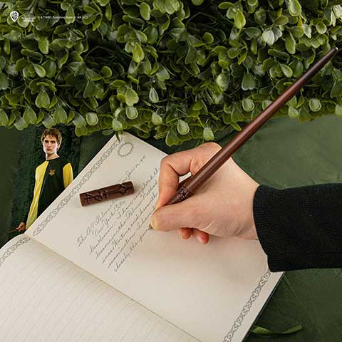 Stylo baguette & support & marque-page lenticulaire Cédric Diggory - Harry Potter