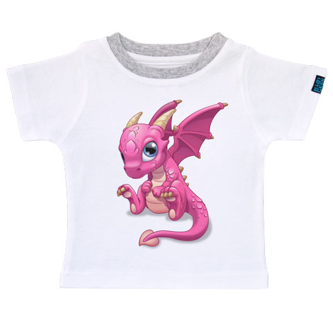 Bébé Dragon - Câline - T-shirt Enfant manches courtes - Coton - Blanc