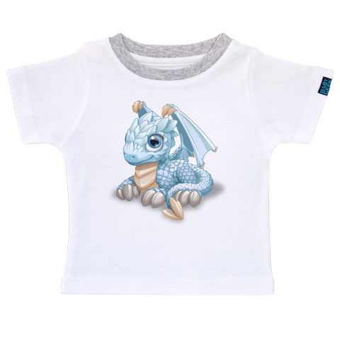 Bébé Dragon - Joyeux - T-shirt Enfant manches courtes - Coton - Blanc
