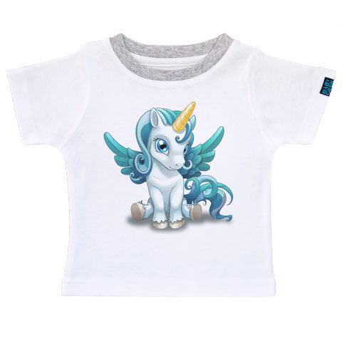 Bébé Licorne - Cute - T-shirt Enfant manches courtes - Coton - Blanc