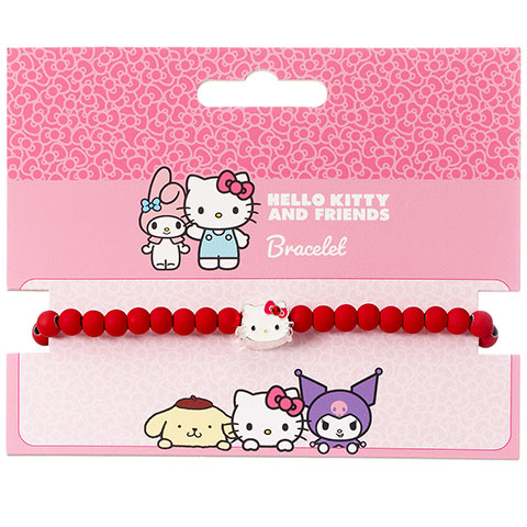 Bracelet en perles rouges avec charm - Hello Kitty Bracelet en perles rouges avec charm - Hello Kitty