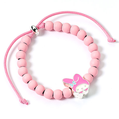 Bracelet en perles roses avec charm My Melody - Hello Kitty
