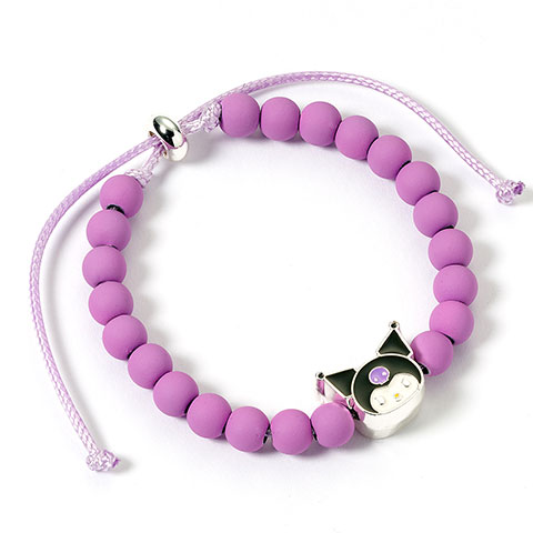 Bracelet en perles violettes avec charm Kuromi - Hello Kitty