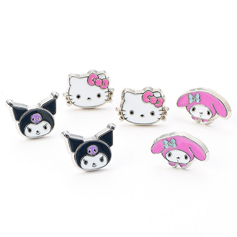 Set de boucles d’oreilles puces Kuromi et My Melody - Hello Kitty