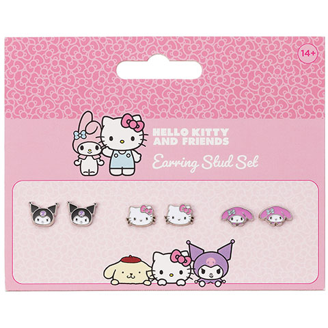 Set de boucles d’oreilles puces Kuromi et My Melody - Hello Kitty