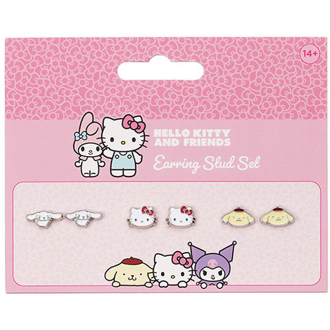 Set de boucles d’oreilles puces Cinnamon Roll et Pompompurin - Hello Kitty