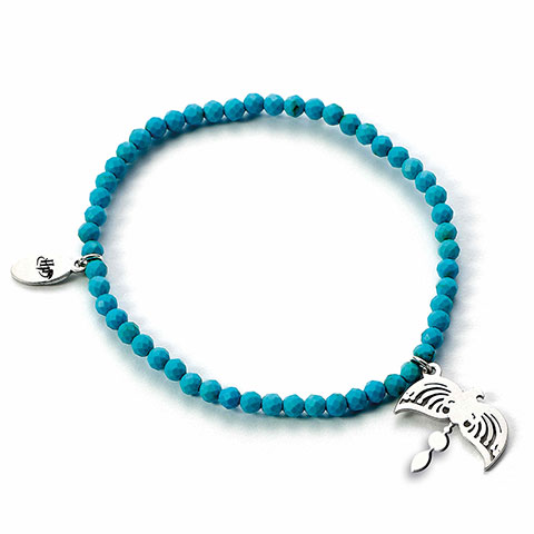 Bracelet Charm à perles bleues Diadème de Serdaigle - Argent 925 - Harry potter
