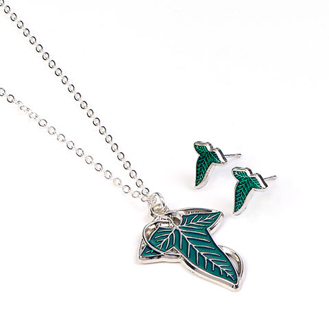 Parure cadeau boucles d’oreilles et collier Feuille de Lórien - Le Seigneur des Anneaux