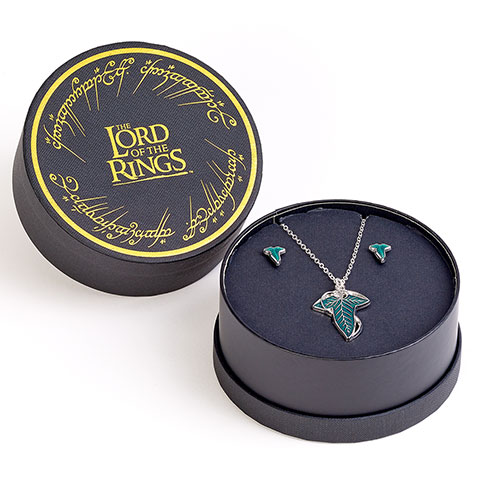 Parure cadeau boucles d’oreilles et collier Feuille de Lórien - Le Seigneur des Anneaux