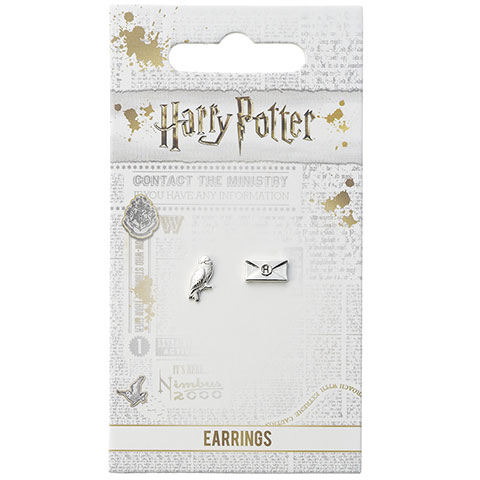 Boucles d’oreilles - Hedwige et lettre - Harry Potter