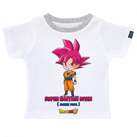 Bébé super Saiyan Divin comme Papa - Goku - Dragon Ball Super - T-shirt Enfant manches courtes