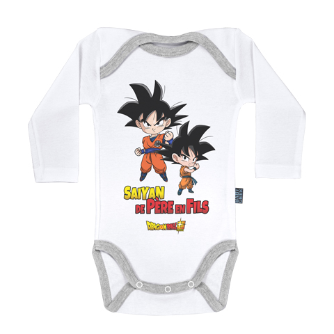 Saiyan de père en fils - Goku et Goten - Dragon Ball Super - Body Bébé manches longues