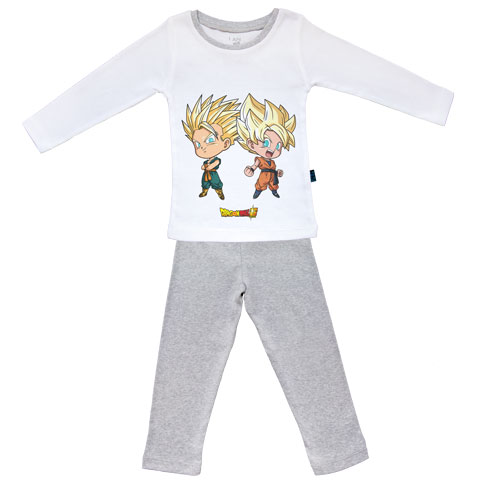 Goten et Trunks - Super Saiyan - Dragon Ball Super - Pyjama Bébé manches longues
