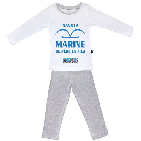 Dans la marine de père en fils - One Piece - Pyjama Bébé manches longues