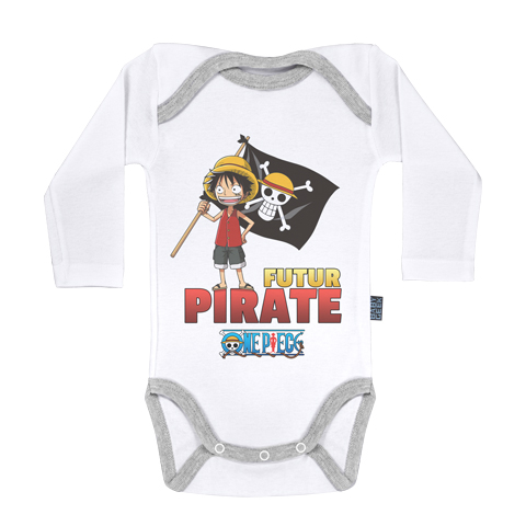 Futur pirate - Luffy - One Piece - Body Bébé manches longues