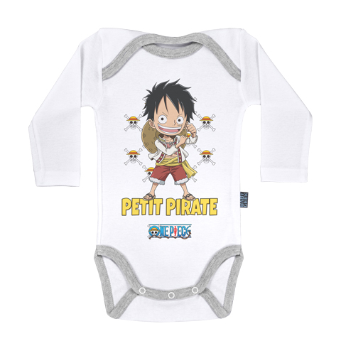 Petit Pirate Luffy - One Piece - Body Bébé manches longues