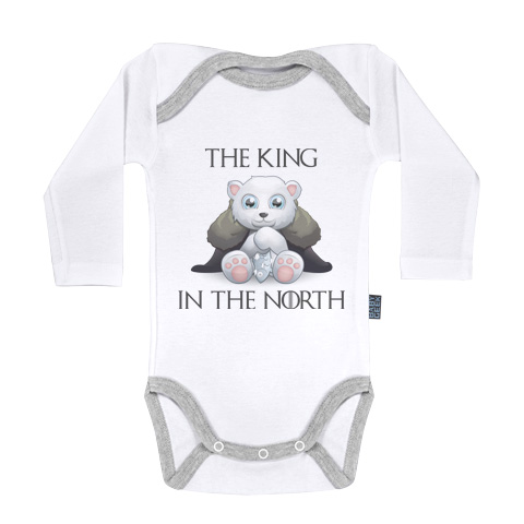 King in the north - Body Bébé manches longues - Coton - Blanc