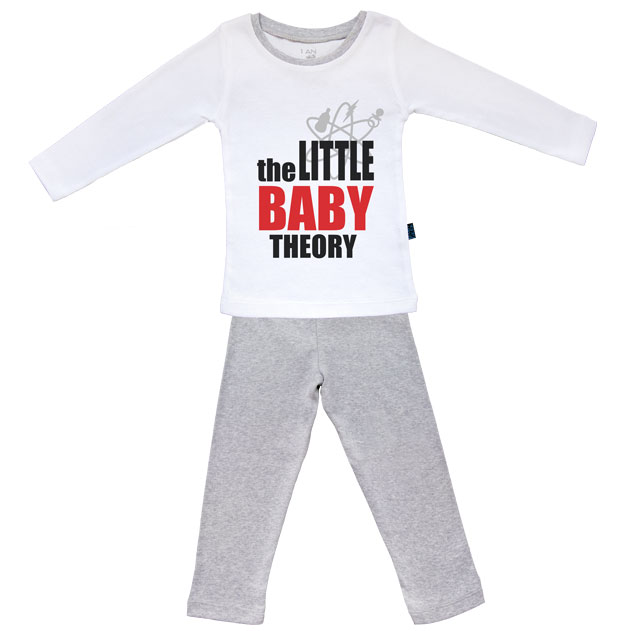 The little baby theory - Pyjama Bébé manches longues - Coton - Gris Chiné