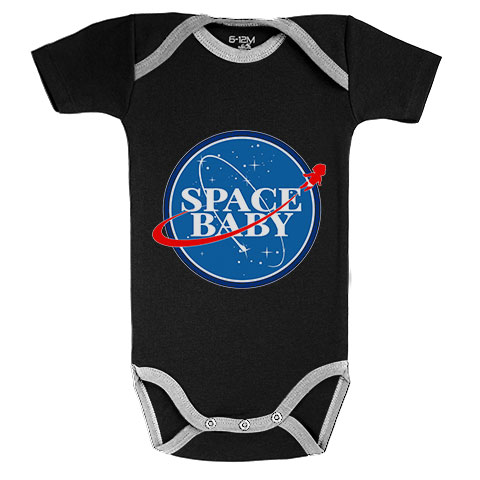Space Baby - Body Bébé manches courtes - Coton - Noir