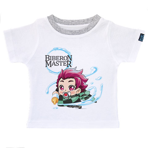 Biberon Master - T-shirt Enfant manches courtes -  coton blanc et gris