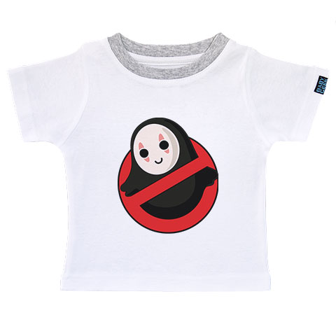 SOS Kaonashi - T-shirt enfant manches courtes - Coton - Blanc couture grise