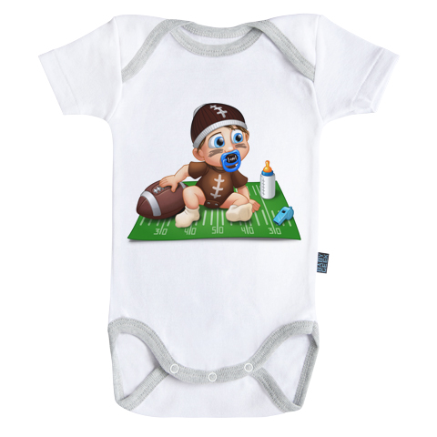 Coton Blanc Body B/éb/é Manches Courtes Baby Geek Un Jour Je Serai Un chercheur Coutures Grises Parent