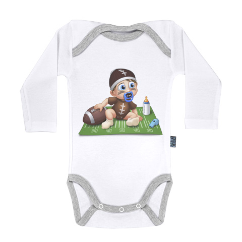 Un Jour Je Serai Un Joueur De Football Americain Body Bebe Manches Longues Coton Blanc