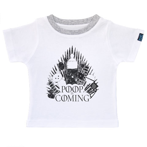 Poop is coming - T-shirt Enfant manches courtes - Coton - Blanc