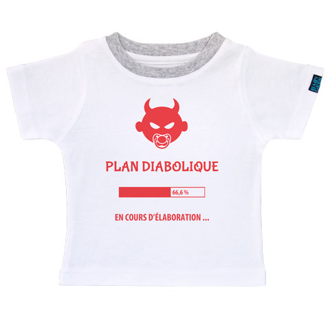 Plan diabolique en cours d’élaboration - T-shirt Enfant manches courtes - Coton - Blanc