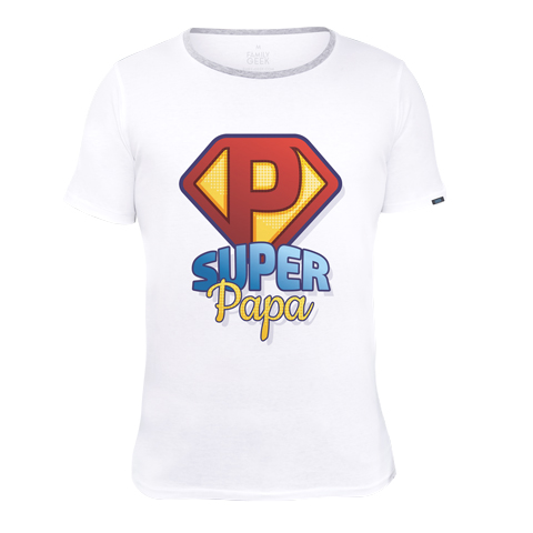 Super Papa - T-shirt - Coton - Blanc